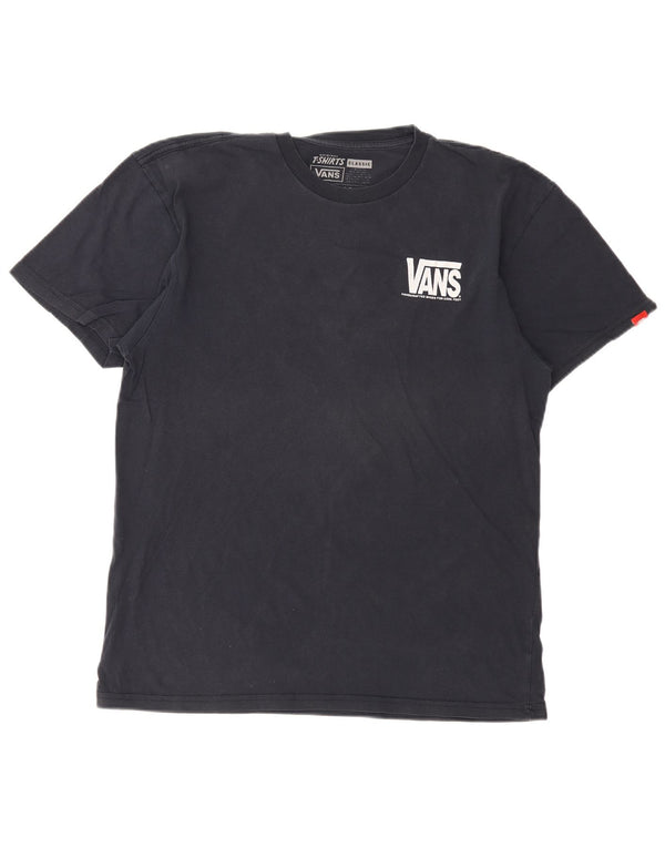 Ανδρικό γραφικό T-Shirt Vans Top Large Navy Blue από βαμβάκι