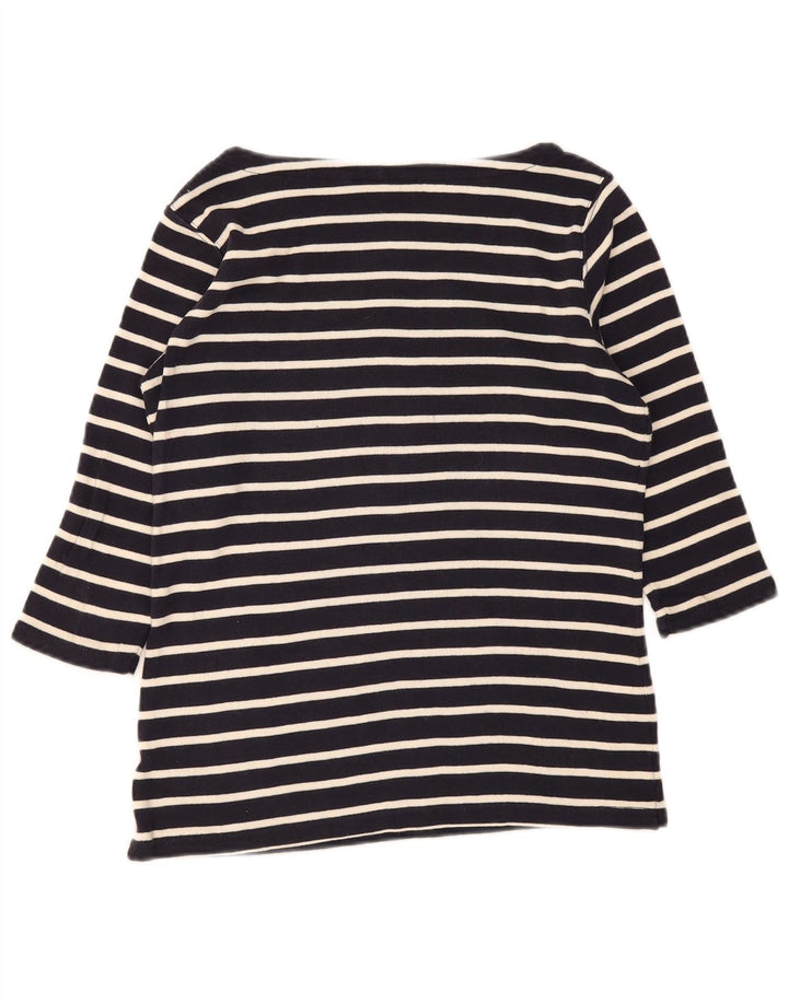 L.L.Bean γυναικείο τοπ 3/4 μανίκια UK 14 Medium Navy Blue ριγέ