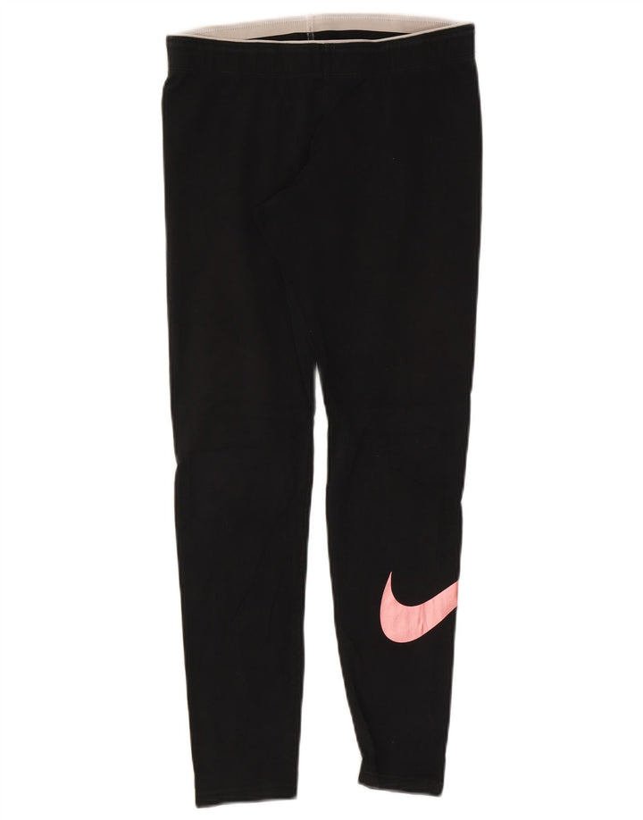 Γυναικεία γραφικά κολάν Nike UK 12 μεσαίο μαύρο βαμβακερό