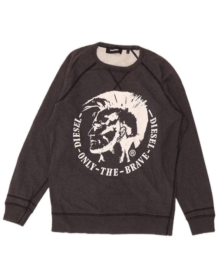 Ανδρικό γραφικό φούτερ DIESEL Jumper Μικρό Γκρι Βαμβακερό