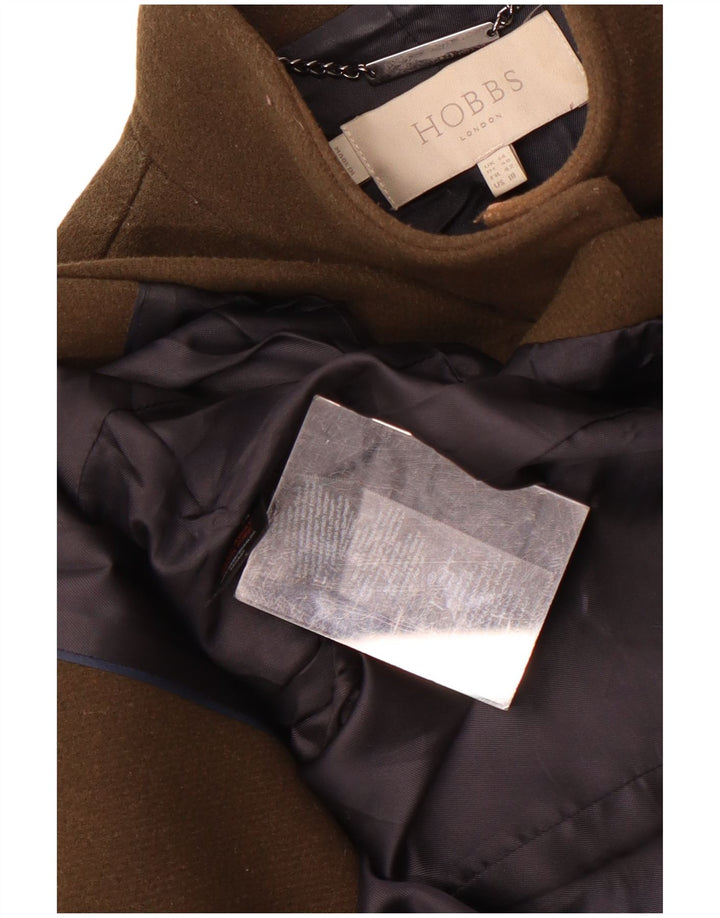 Hobbs Γυναικείο Παλτό UK 14 Μεγάλο Χακί Μαλλί