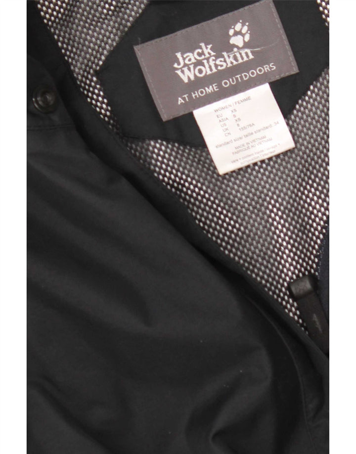 Jack Wolfskin Γυναικείο μπουφάν βροχής UK 8 Small Black Colourblock