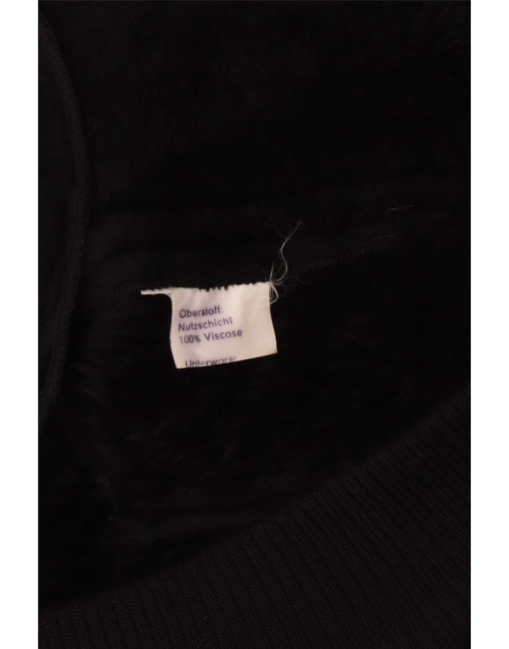 VINTAGE Γυναικείο Σέρπα Μπουφάν UK 12 μεσαία μαύρη βισκόζη