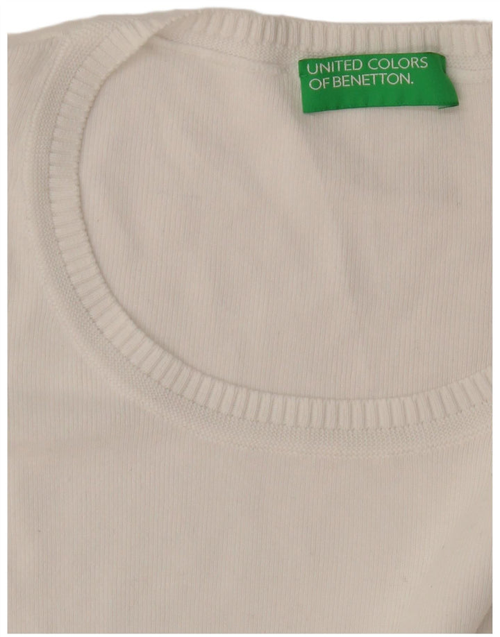 Γυναικείο πουλόβερ Benetton Boat Neck Jumper UK 14 Medium White