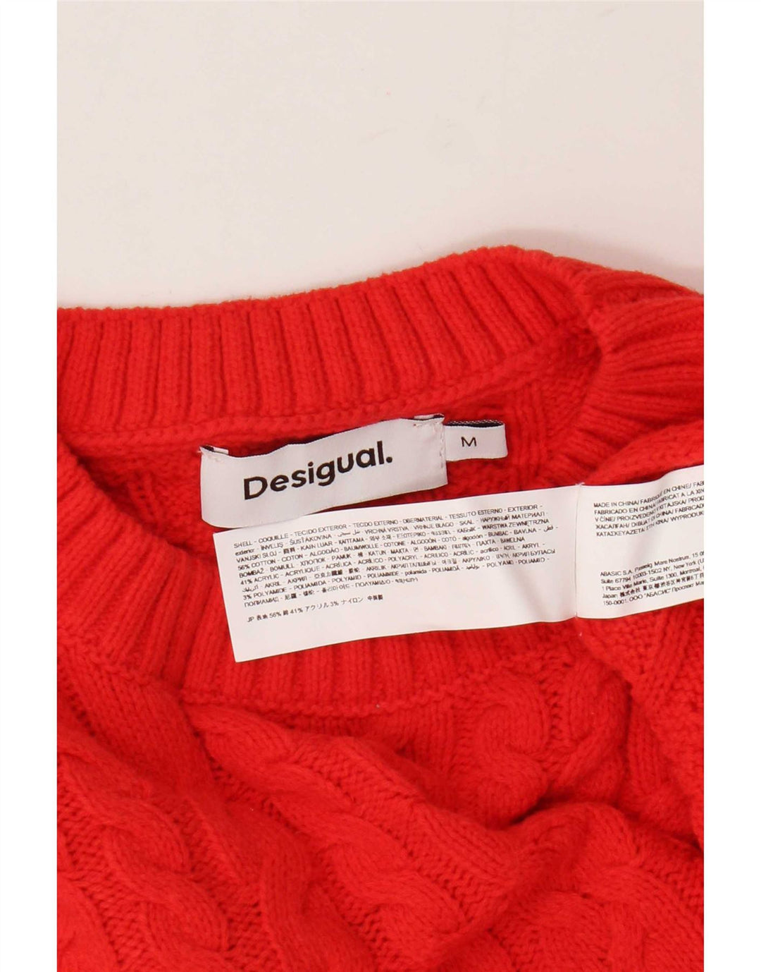 Desigual γυναικείο πουλόβερ υπερμεγέθη Crew Neck Jumper UK 14 Medium Orange