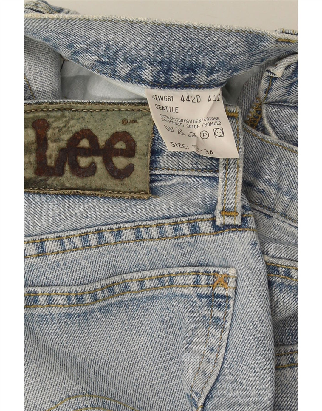 Lee Mens Straight Jeans W33 L34 Μπλε Βαμβακερό