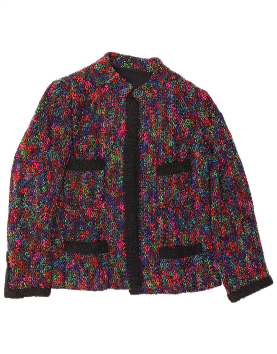 Vintage γυναικείο πλεκτό σακάκι blazer UK 14 Medium πολύχρωμο Flecked
