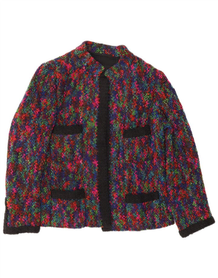 Vintage γυναικείο πλεκτό σακάκι blazer UK 14 Medium πολύχρωμο Flecked