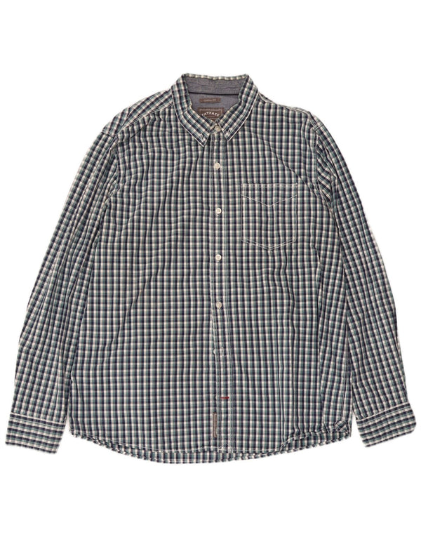 FAT FACE Ανδρικό πουκάμισο 2XL Blue Check Cotton