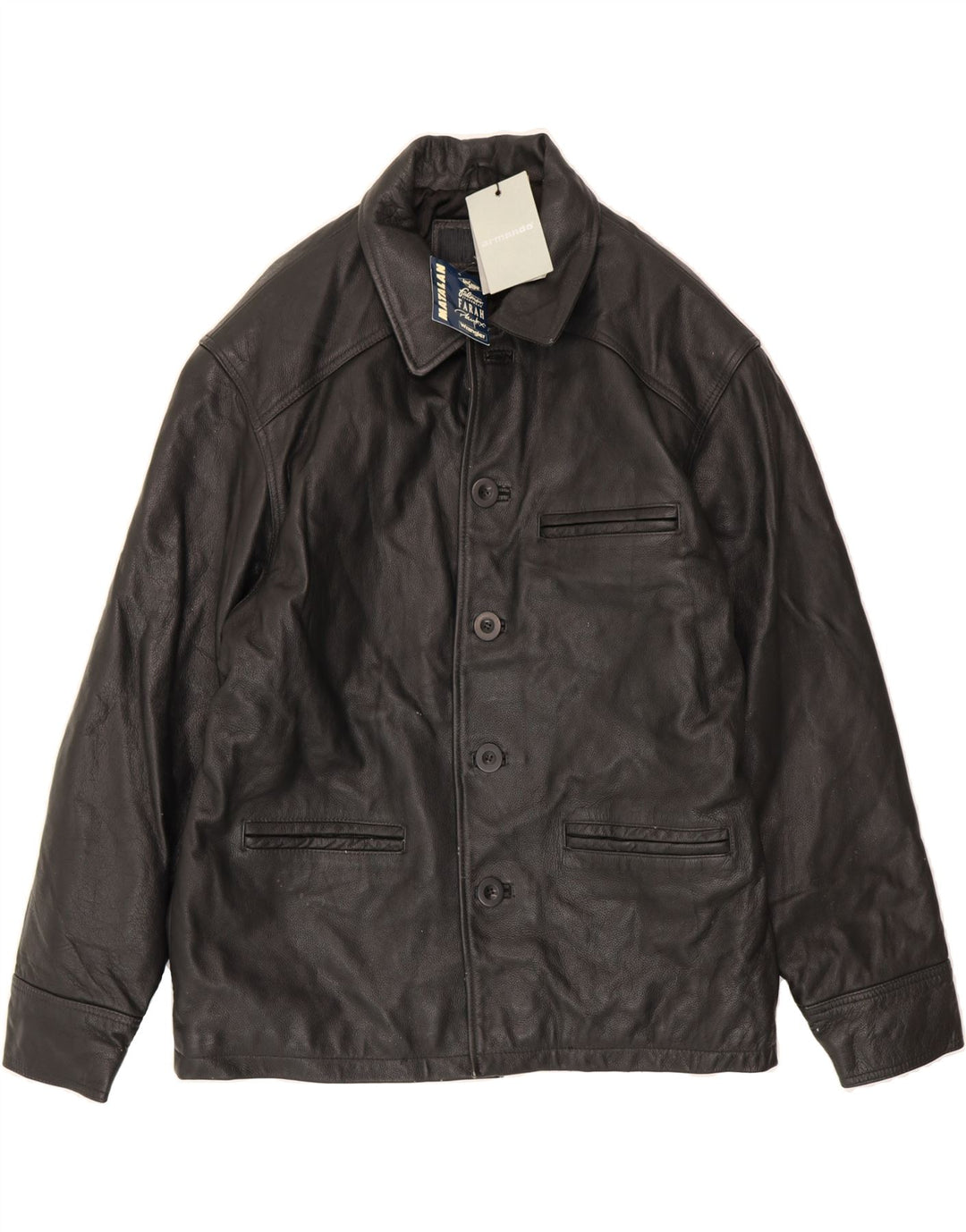 VINTAGE Mens Leather Jacket UK 40 Large Black Leather Vintage Vintage and Second-Hand Vintage from Messina Hembry 