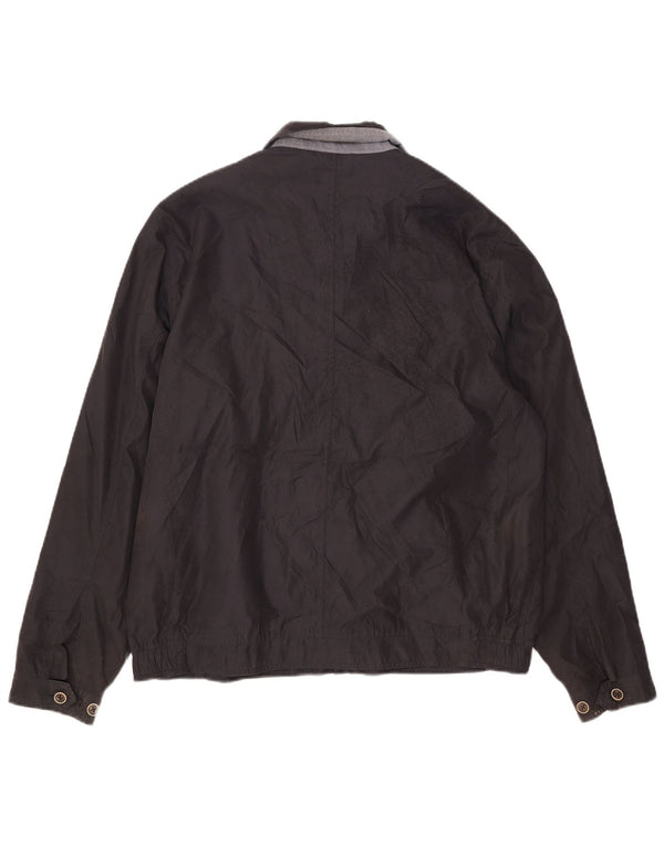 Marks & Spencer Mens Bomber Jacket UK 40 Large Navy Blue Polyester
