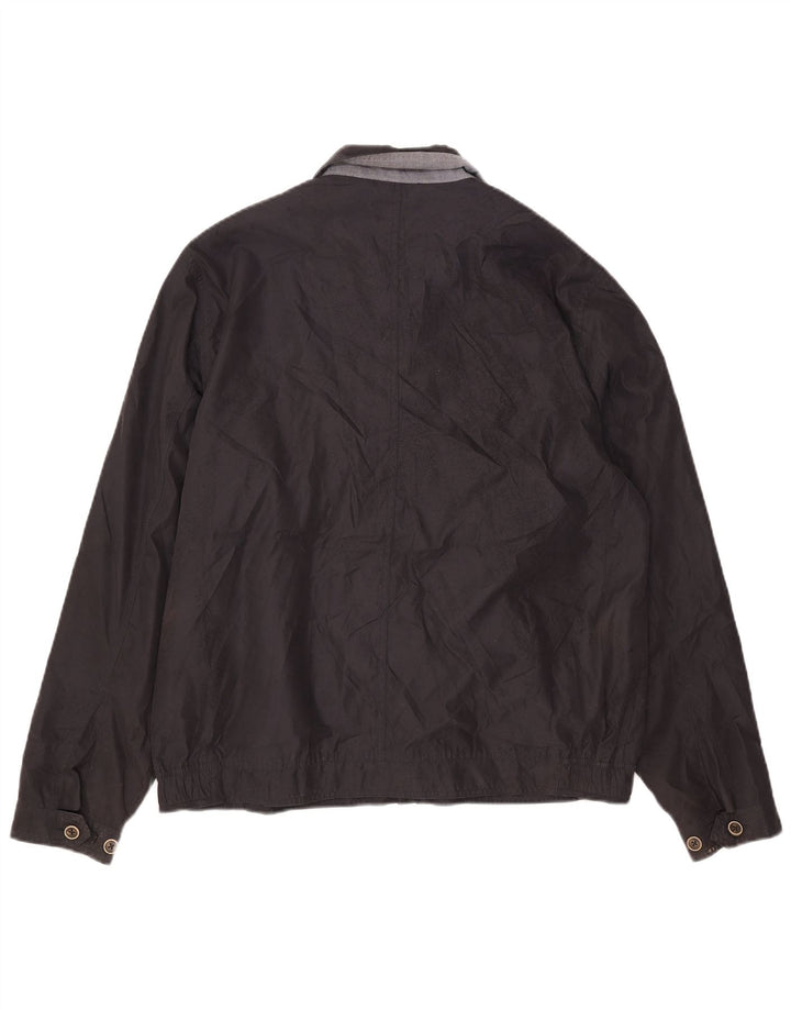 Marks & Spencer Mens Bomber Jacket UK 40 Large Navy Blue Polyester
