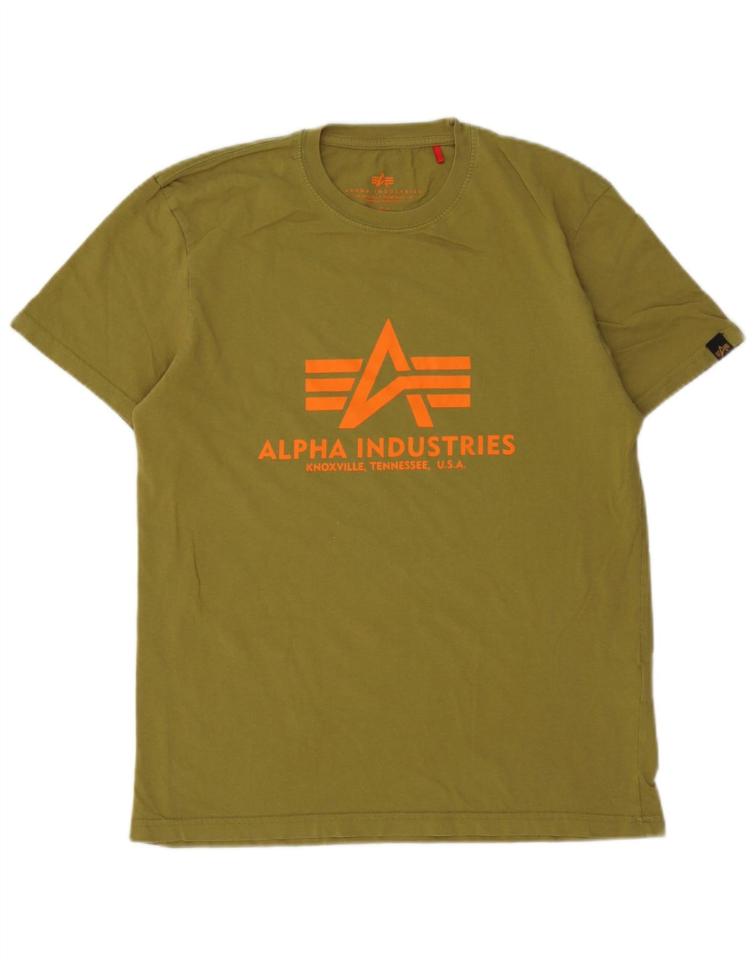 Ανδρικό γραφικό μπλουζάκι Alpha Industries Τοπ μεσαίο χακί βαμβακερό