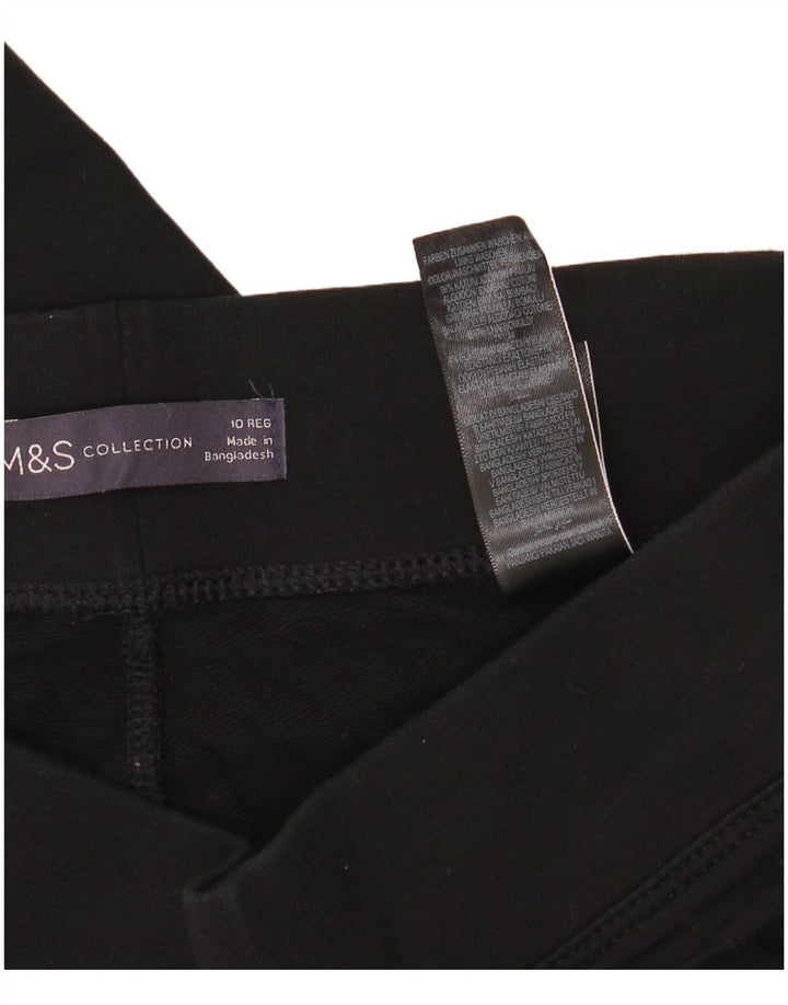 MARKS & SPENCER Γυναικεία φόρμα παντελόνια UK 10 Small Black Cotton