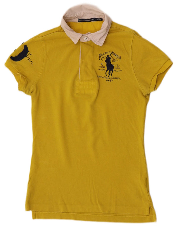 Ralph Lauren Γυναικείο πουκάμισο ράγκμπι πόλο UK 6 XS Yellow Colourblock