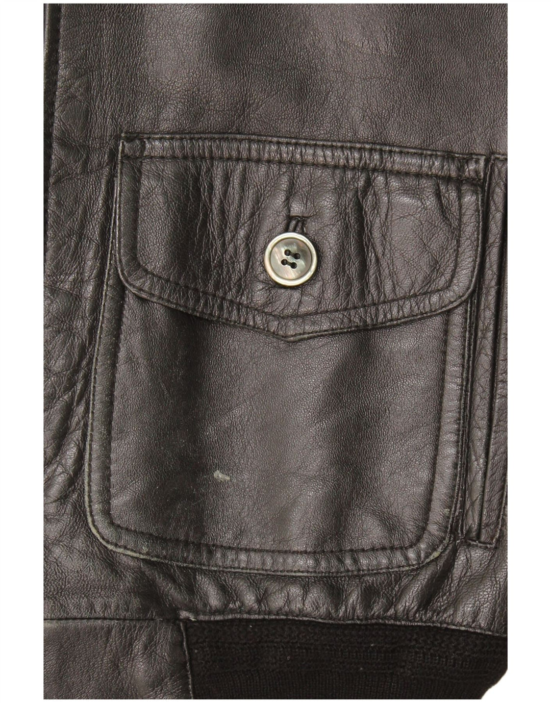 Vintage Ανδρικό Δερμάτινο Gilet UK 36 Small Black Leather