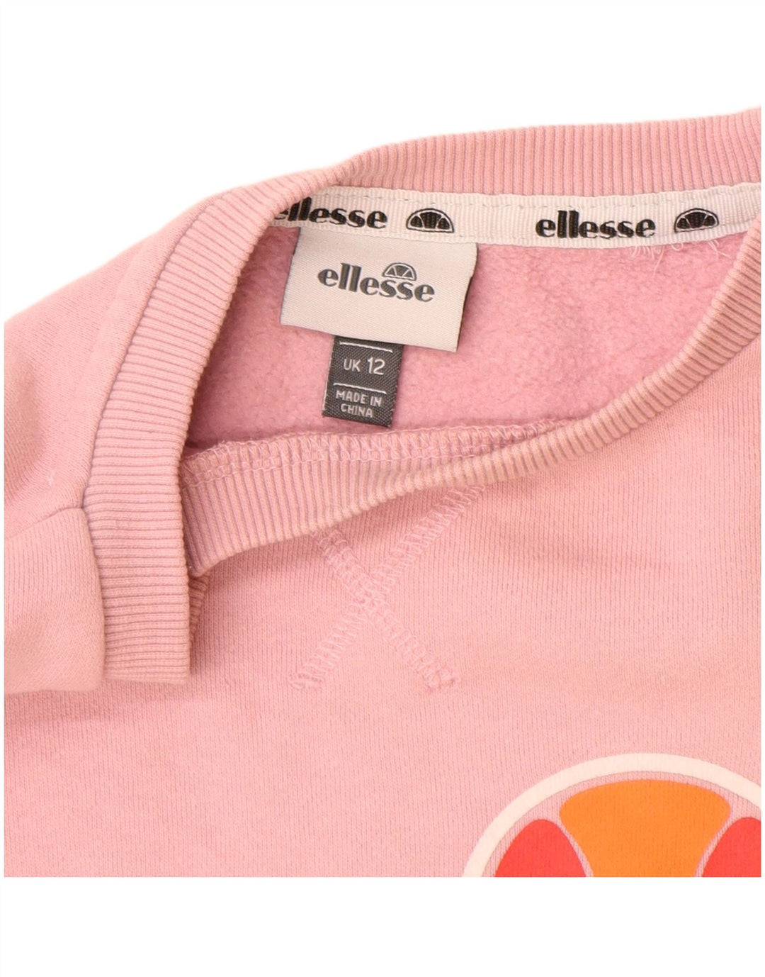 Γυναικείο γραφικό φούτερ ELLESSE Jumper UK 12 Μέτριο Ροζ Βαμβακερό