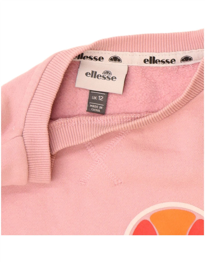 Γυναικείο γραφικό φούτερ ELLESSE Jumper UK 12 Μέτριο Ροζ Βαμβακερό