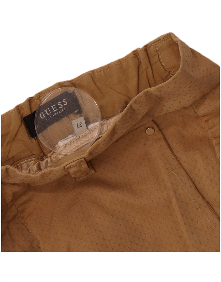 GUESS Womens Straight Cropped Trousers W27 L25 Beige