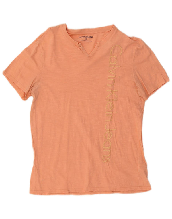 Γυναικείο κοντομάνικο γραφικό μπλουζάκι Calvin Klein Top UK 12 Medium Orange
