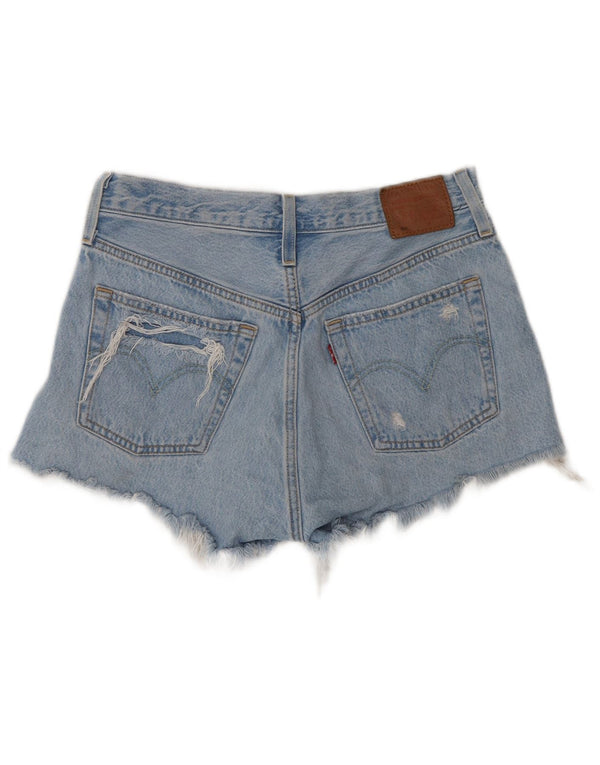 Levi's Womens 501 High Waist Distressed τζιν σορτς W27 μικρό μπλε βαμβακερό