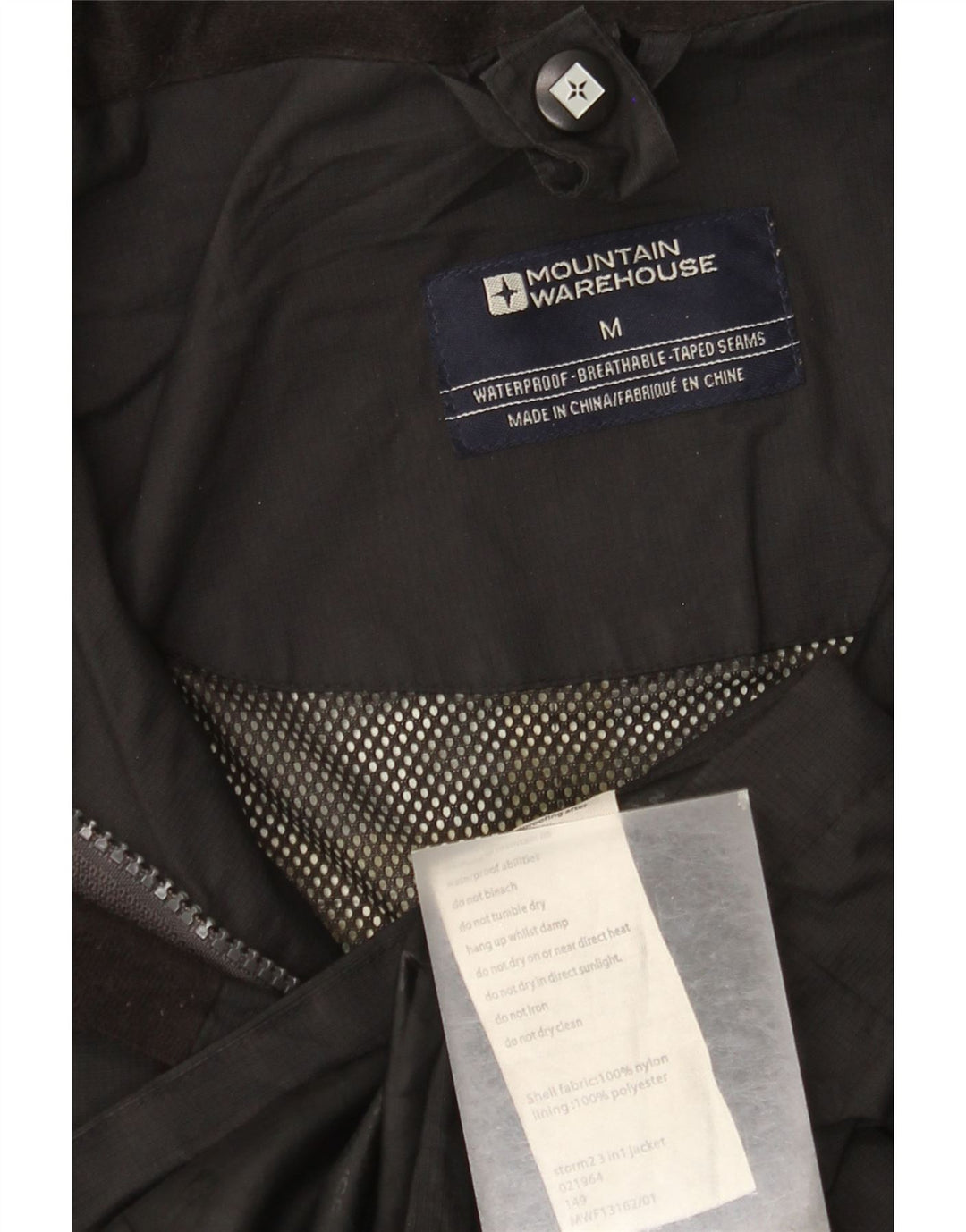 Ανδρικό μπουφάν βροχής με κουκούλα Mountain Warehouse UK 38 Medium Black Nylon