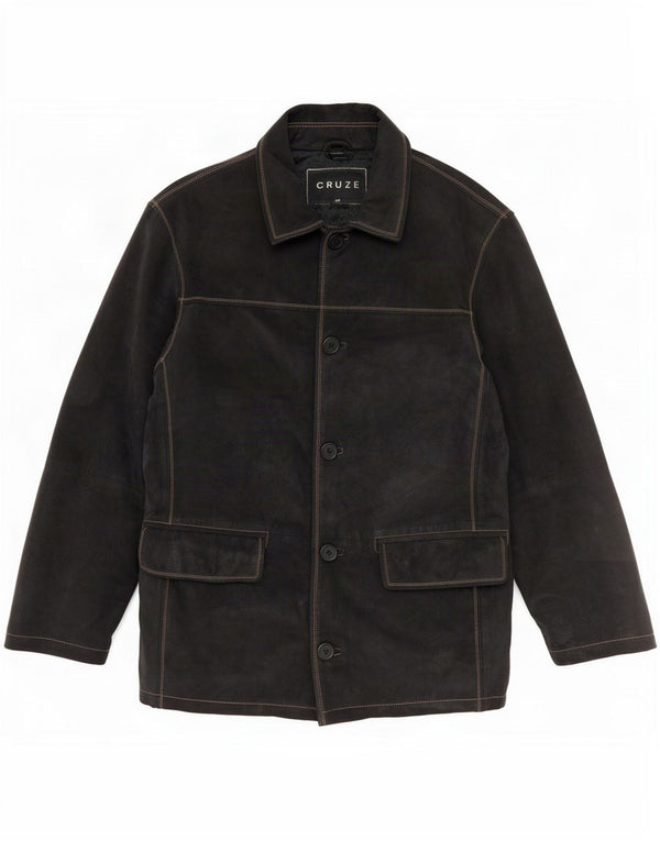 Vintage Γυναικείο Oversized Δερμάτινο Μπουφάν UK 10 Small Black