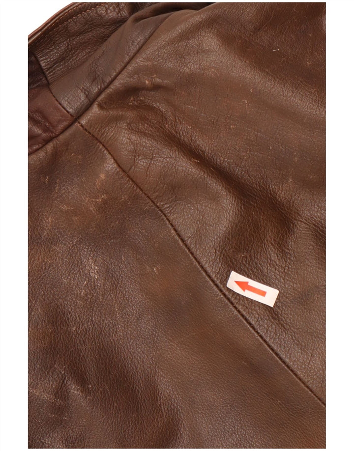 Ανδρικό δερμάτινο μπουφάν Paviano Loose Fit UK 36 Small Brown Leather