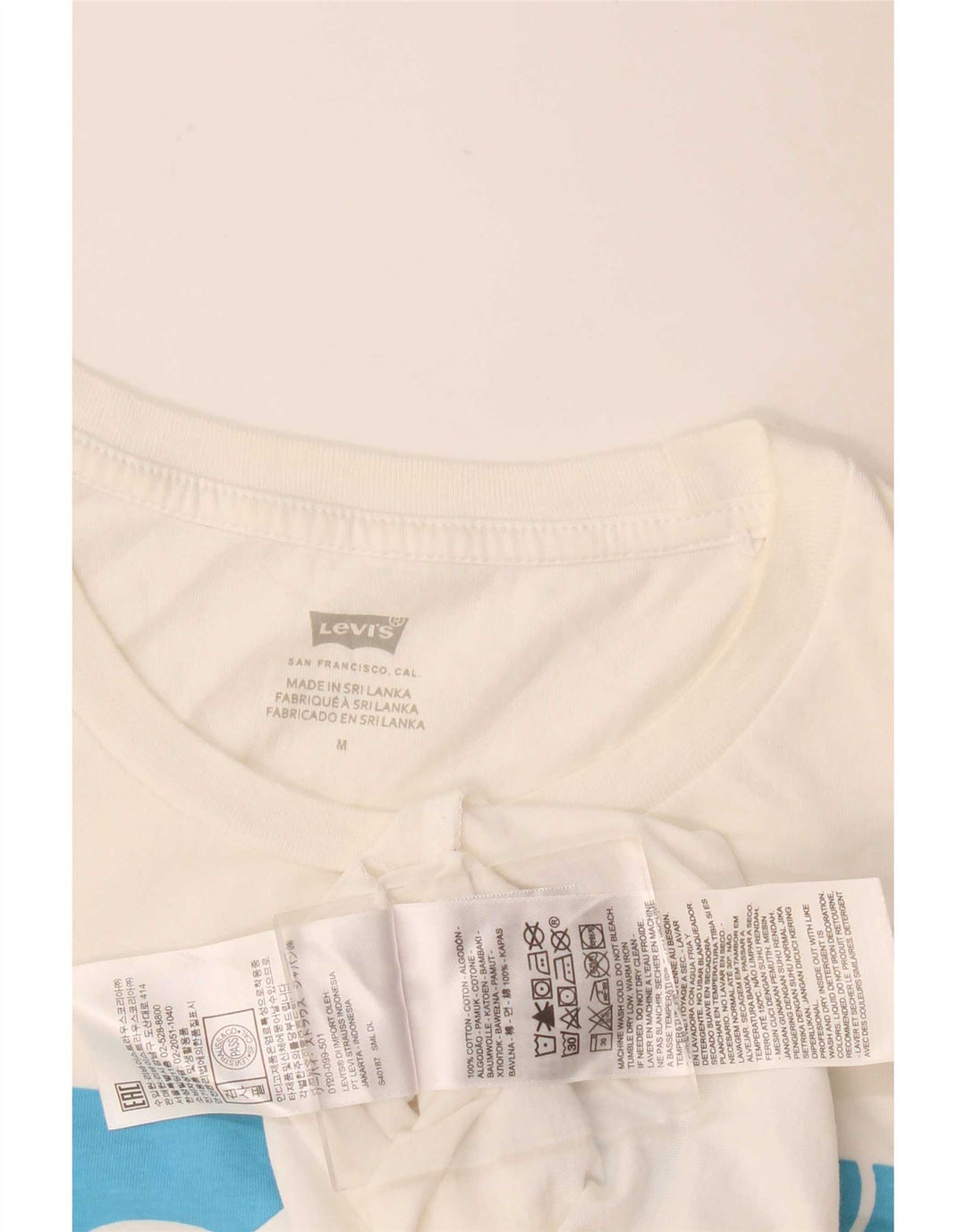 Γυναικείο γραφικό μπλουζάκι Levi's Top UK 12 μεσαίο λευκό βαμβακερό