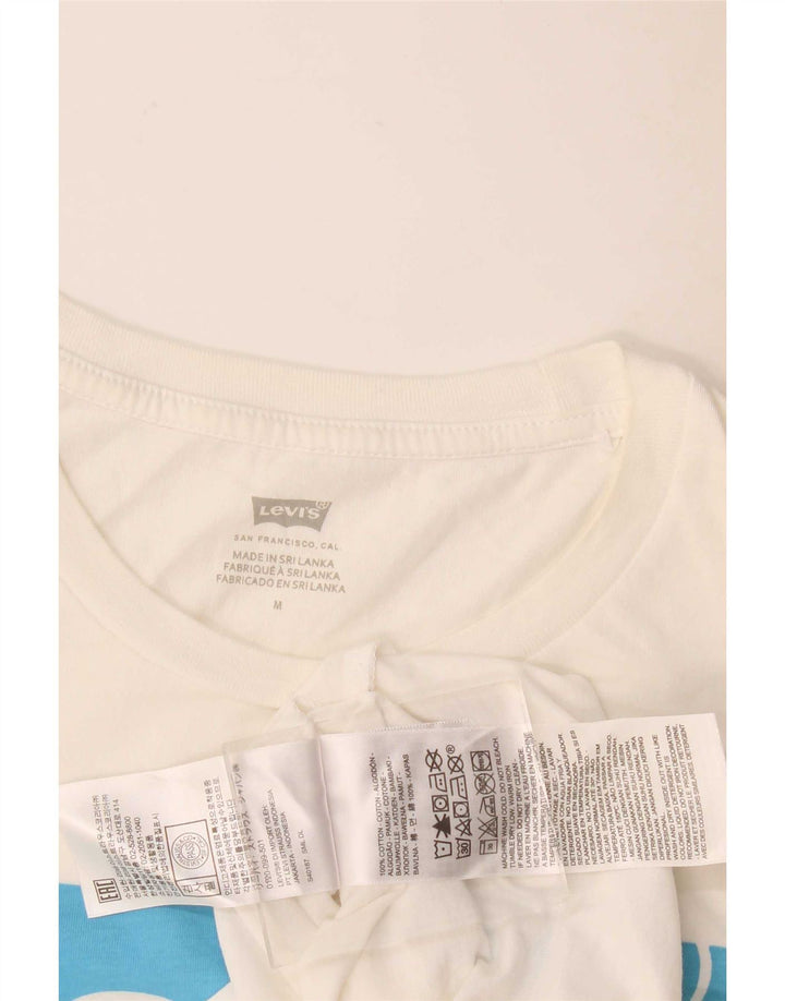Γυναικείο γραφικό μπλουζάκι Levi's Top UK 12 μεσαίο λευκό βαμβακερό