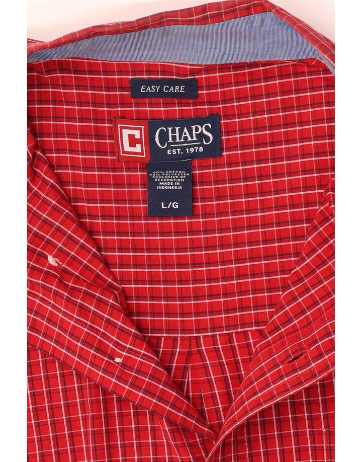 Chaps Ανδρικό πουκάμισο Easy Care μεγάλο κόκκινο βαμβακερό