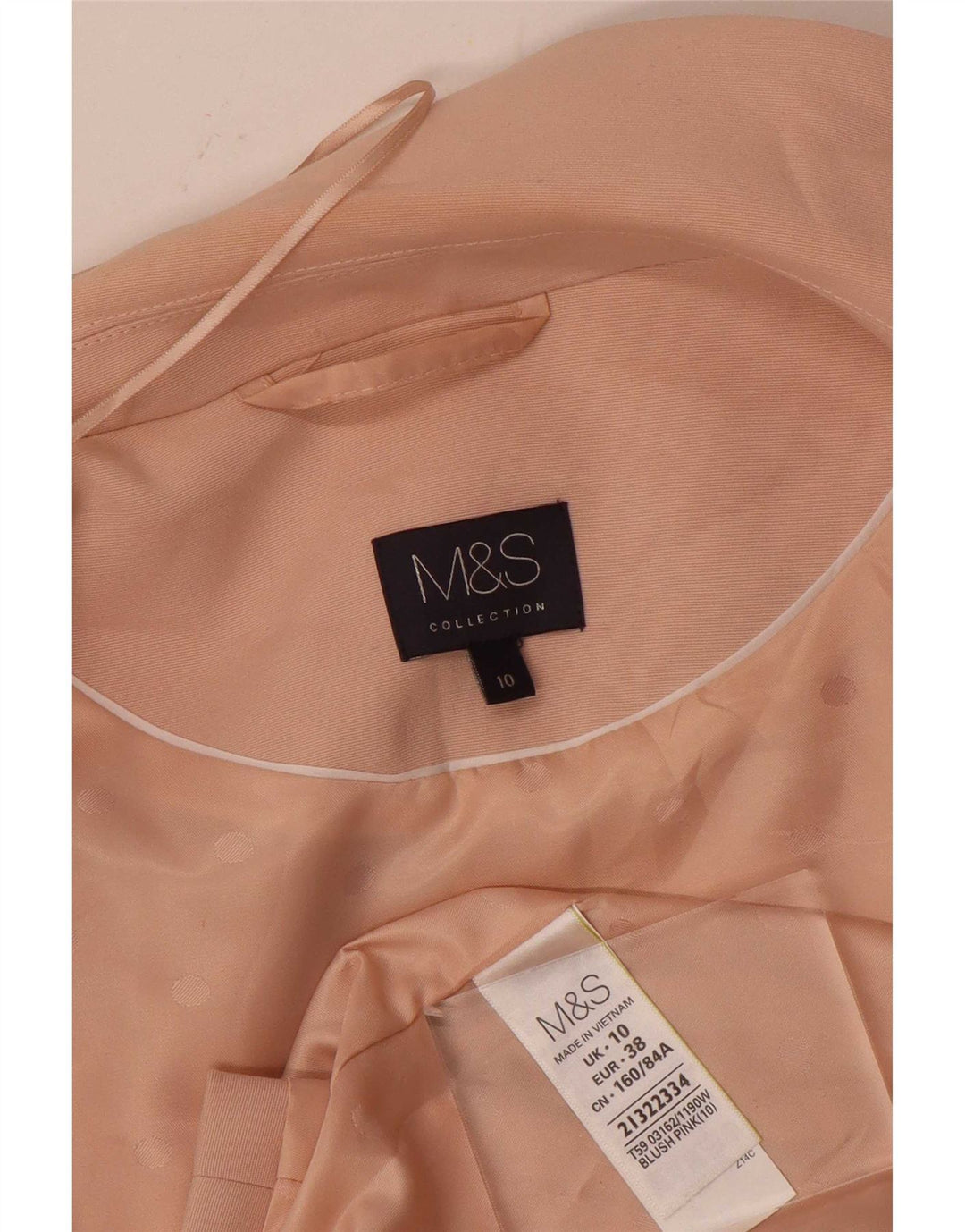 Marks & Spencer Γυναικείο αμάνικο σακάκι μακρόστενο UK 10 Small Pink