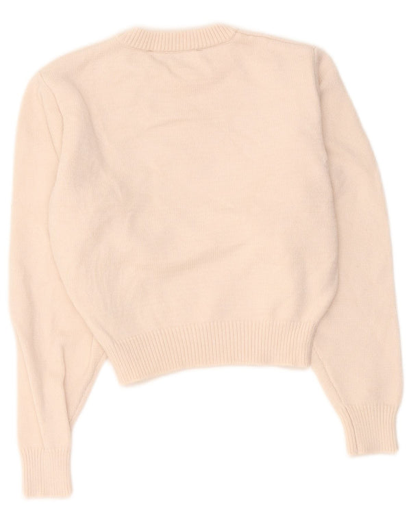 Zara Γυναικείο πουλόβερ με λαιμόκοψη Crop Crop UK 10 Small Beige Viscose