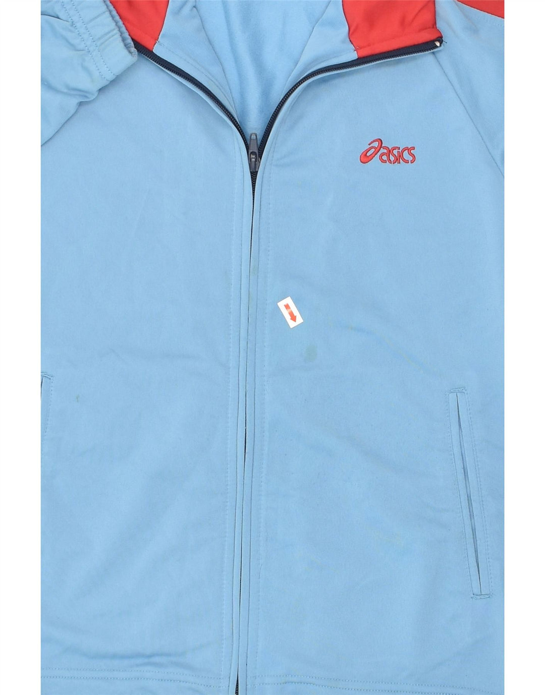 ASICS Boys Tracksuit Top Jacket 11-12 Years Blue Polyester | Vintage Asics | Thrift | Second-Hand Asics | Used Clothing | Messina Hembry 