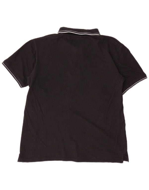 Ανδρικό πουκάμισο πόλο Lyle & Scott 2XL μαύρο βαμβακερό