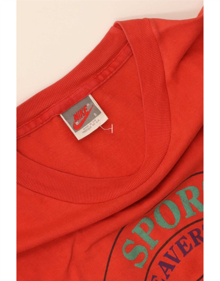 Ανδρικό γραφικό μπλουζάκι Nike, μικρό κόκκινο βαμβακερό