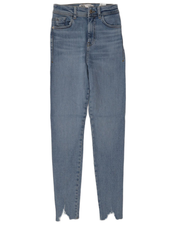 Zara Womens High Rise Skinny Jeans EU 34 2XS W24 L28 Blue Cotton