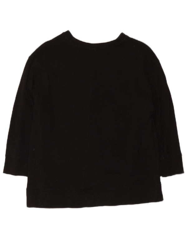 Zara γυναικεία φούτερ με μανίκια 3/4 UK 14 μεσαίο μαύρο βαμβακερό
