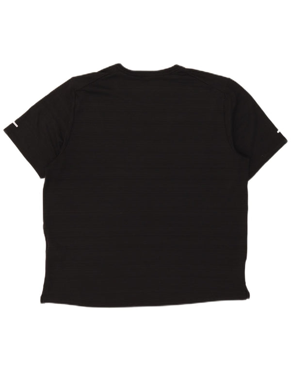 Ανδρικό μπλουζάκι Nike Dri Fit Top Large Μαύρο Ρίγα Πολυεστέρας