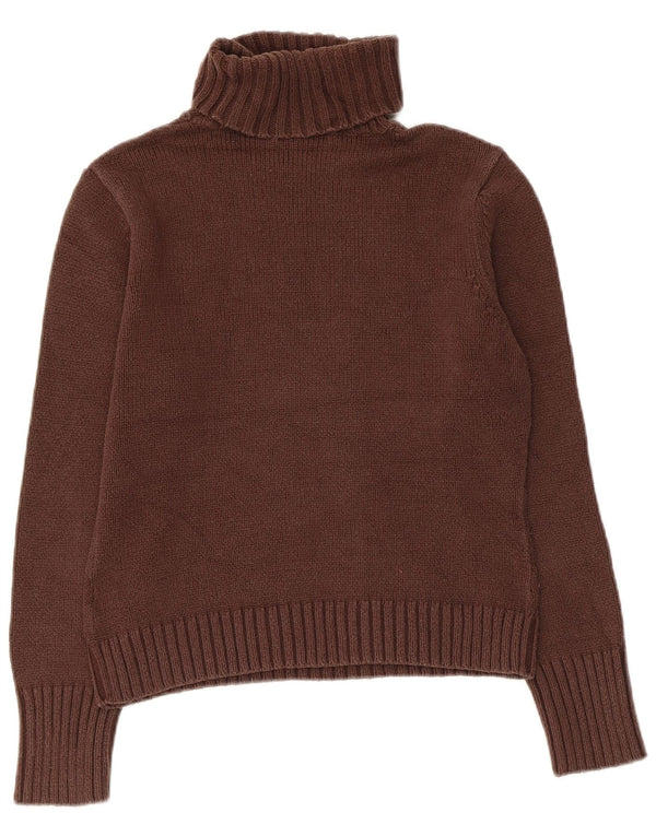 Marks & Spencer Γυναικείο Crop Roll Neck Jumper πουλόβερ UK 12 Μεσαίο καφέ