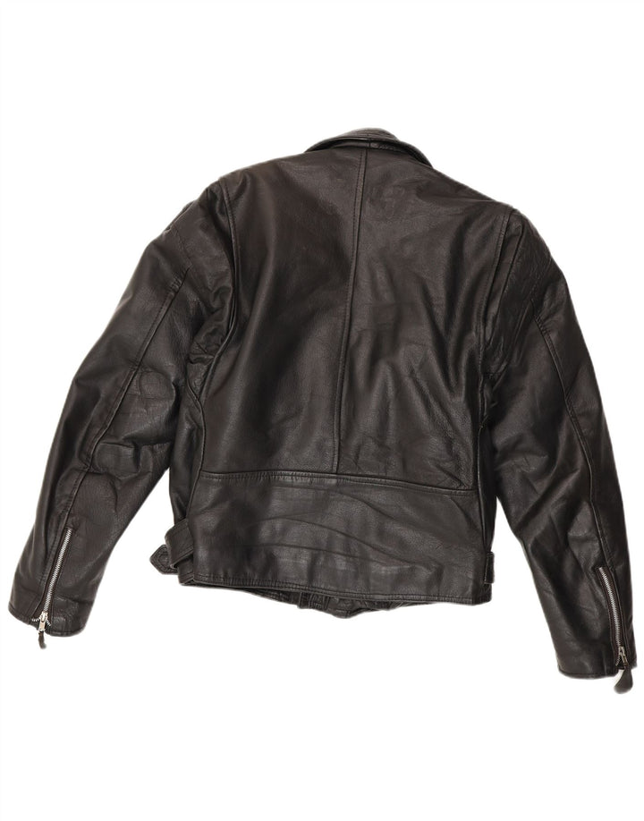 Vintage Ανδρικό Δερμάτινο Μπουφάν Biker IT 44 XS Μαύρο