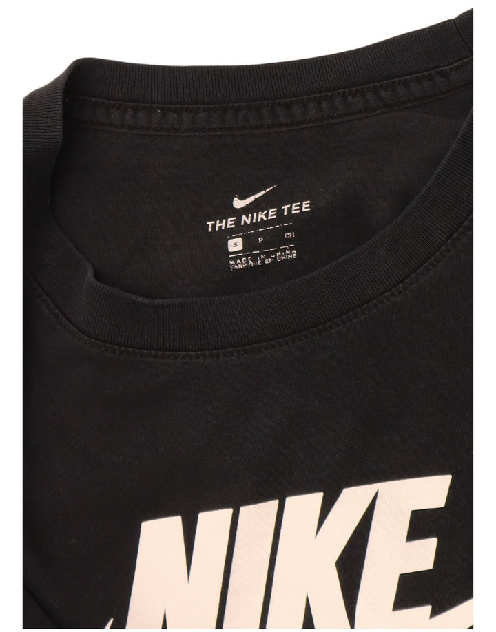 Γυναικείο γραφικό τοπ NIKE μακρυμάνικο UK 10 Small μαύρο