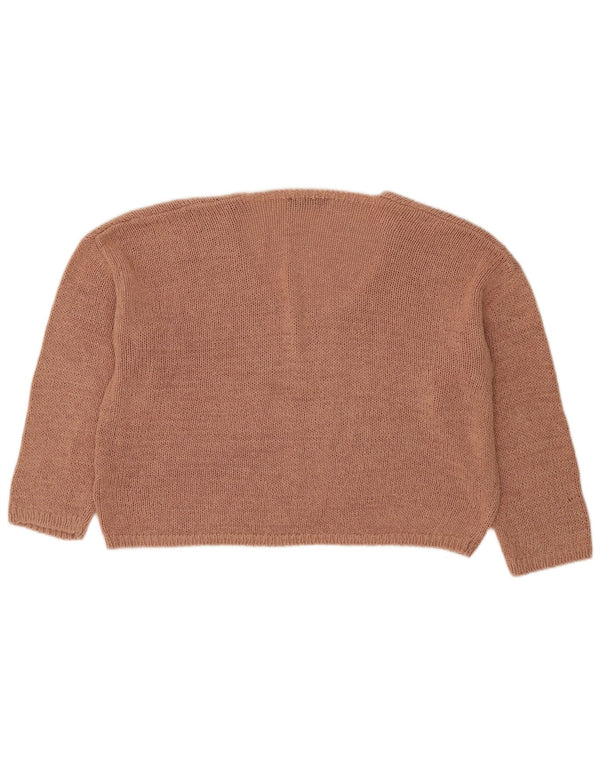 Zara Γυναικείο πουλόβερ με λαιμόκοψη μεγάλου μεγέθους, UK 14 μεσαίου καφέ ακρυλικό