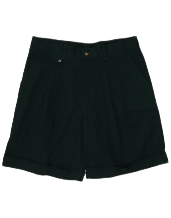 Vintage γυναικείο ψηλόμεσο σορτς Chino IT 52 2XL W34 πράσινο βαμβακερό