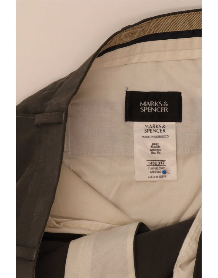 Marks & Spencer Ανδρικό παντελόνι με καρφίτσα W38 L31 Γκρι Lyocell