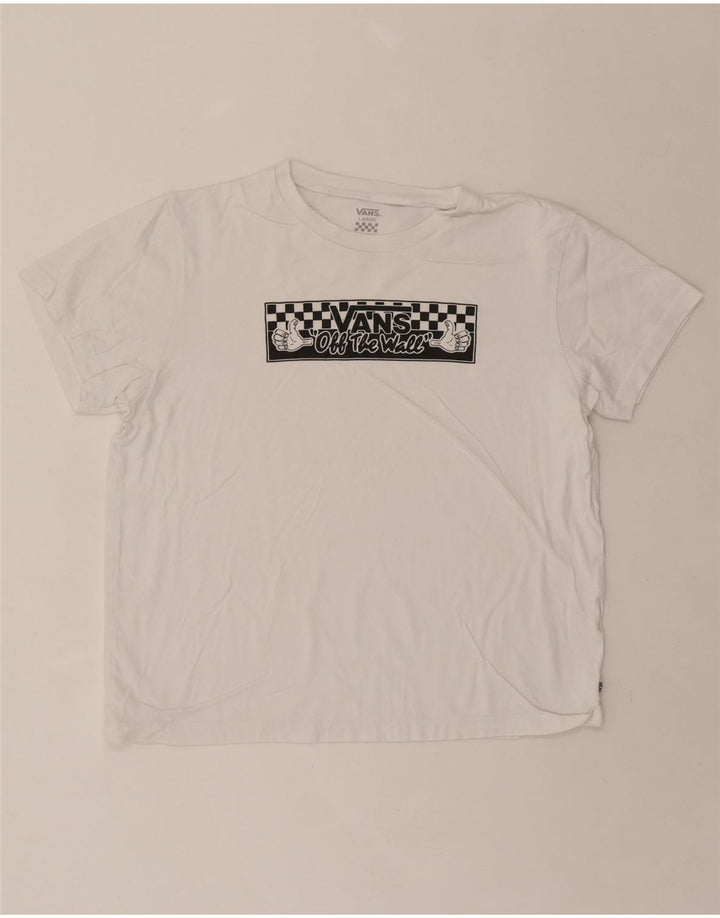 VANS Womens Graphic T-Shirt Top UK 16 Large White Vintage Vans and Second-Hand Vans from Messina Hembry 