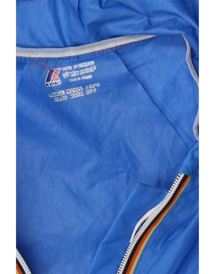 K-WAY Γυναικείο μπουφάν βροχής με κουκούλα UK 14 Medium Blue Polyamide