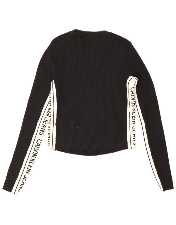 Calvin Klein Γυναικείο τοπ μακρυμάνικο UK 10 Small Black Colourblock