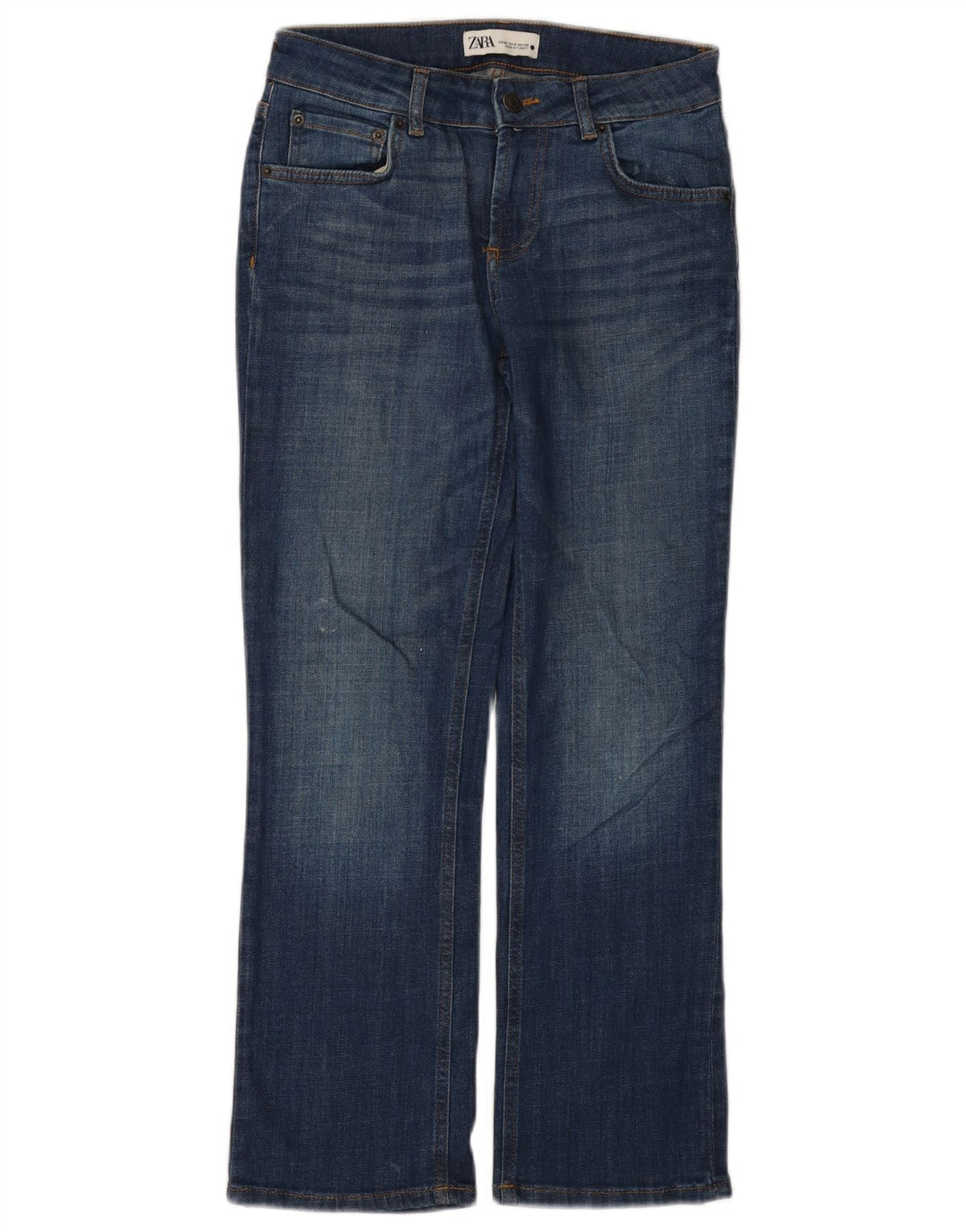Zara Γυναικεία μποτάκια τζιν EU 38 Small W28 L27 Navy Blue Cotton