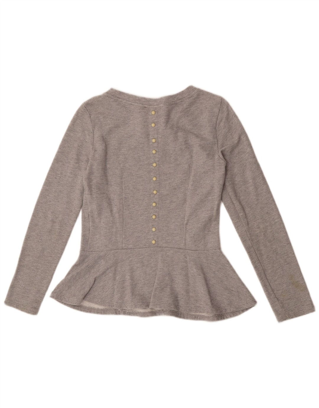MET Γυναικεία μακρυμάνικη μπλούζα τοπ UK 10 Small Grey Cotton